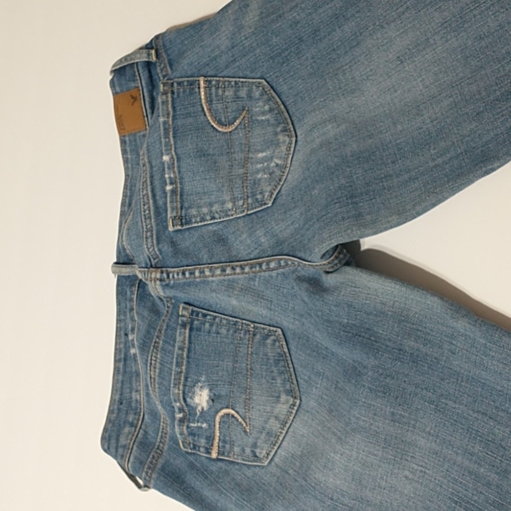 American Eagle skinny destressed womens jeans Size 4 - Picture 7 of 9